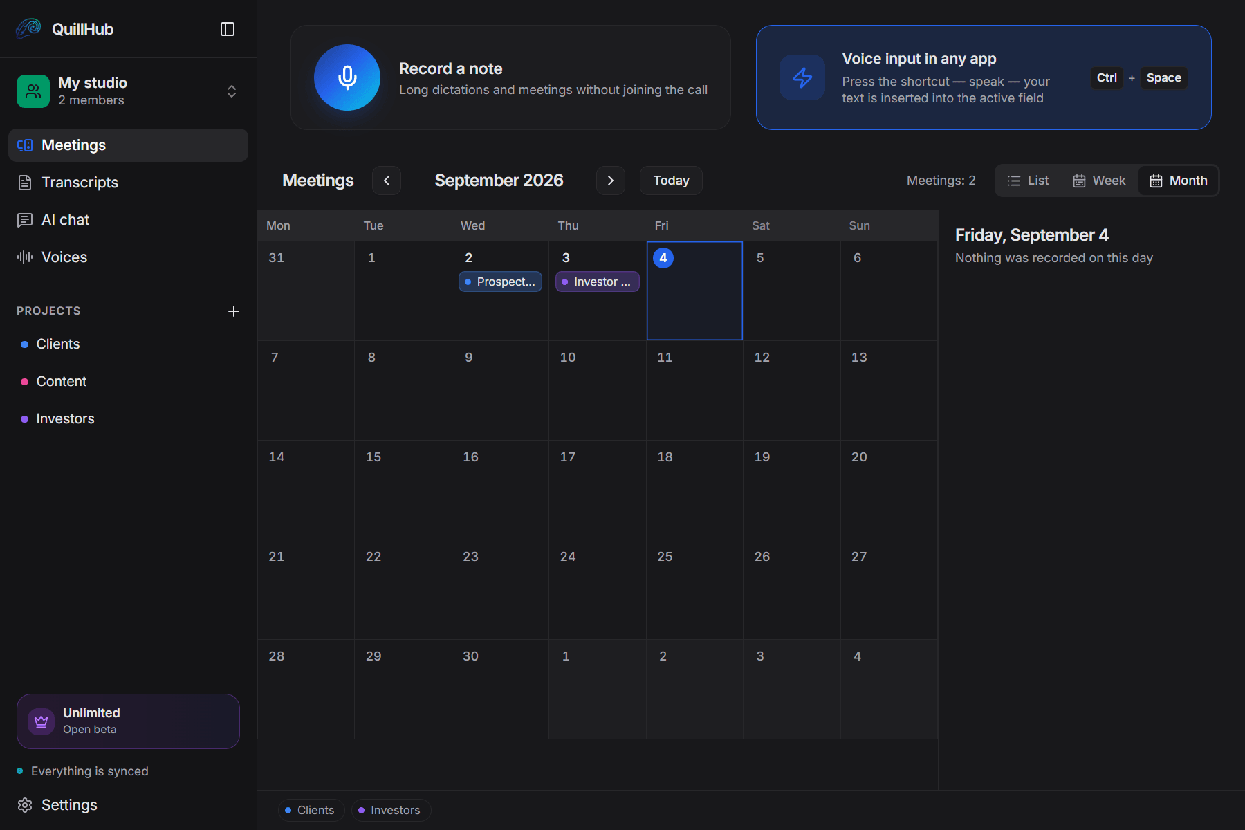 Calendar · September 2026