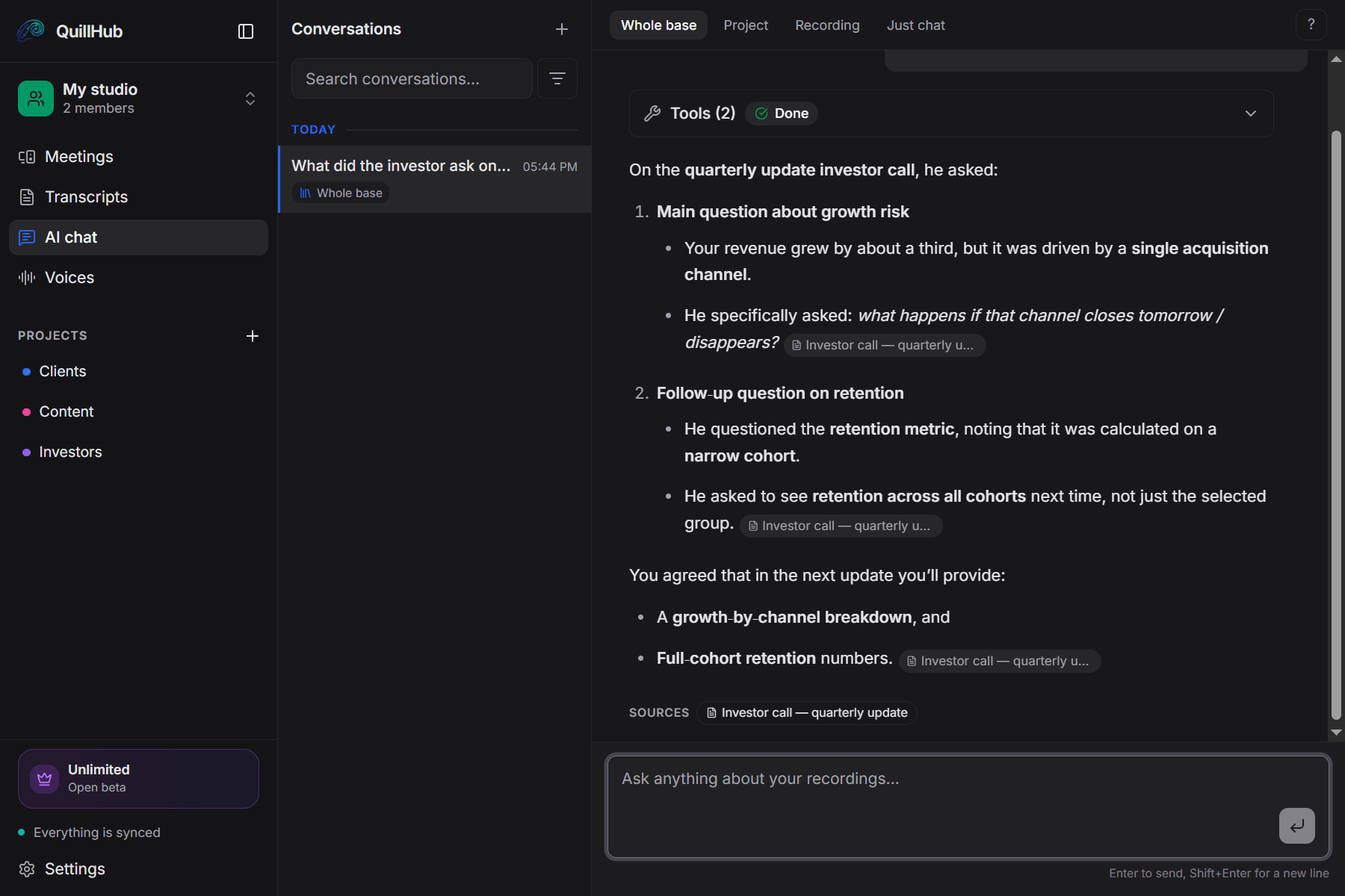 QuillHub · AI chat