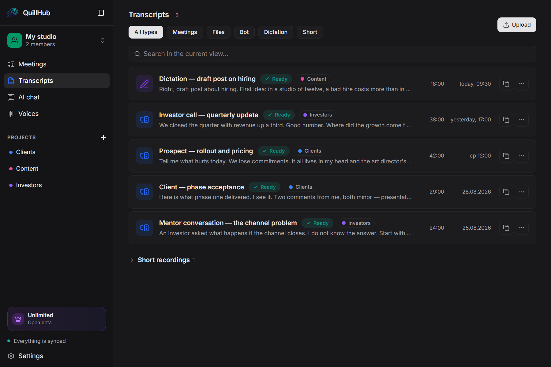 QuillHub · AI chat