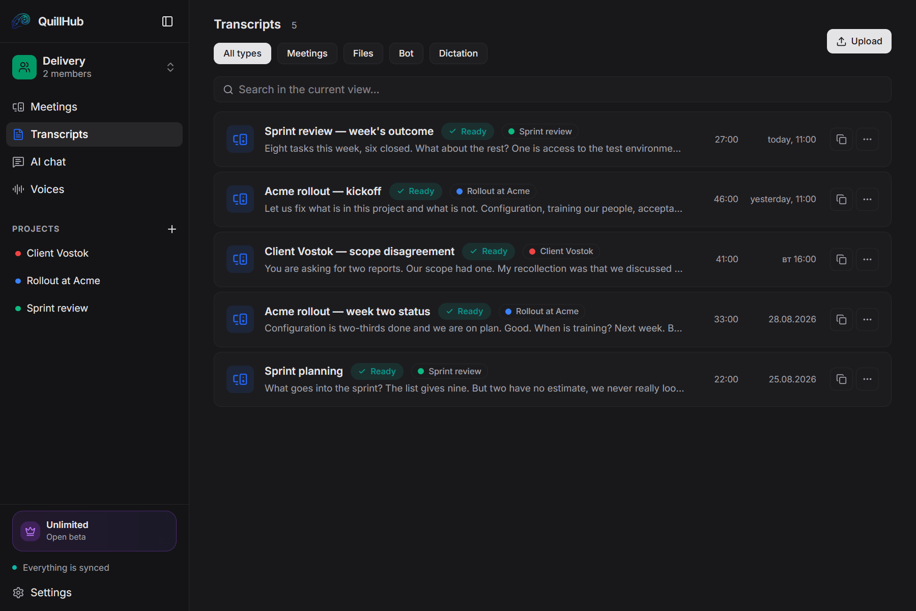 QuillHub · Project office