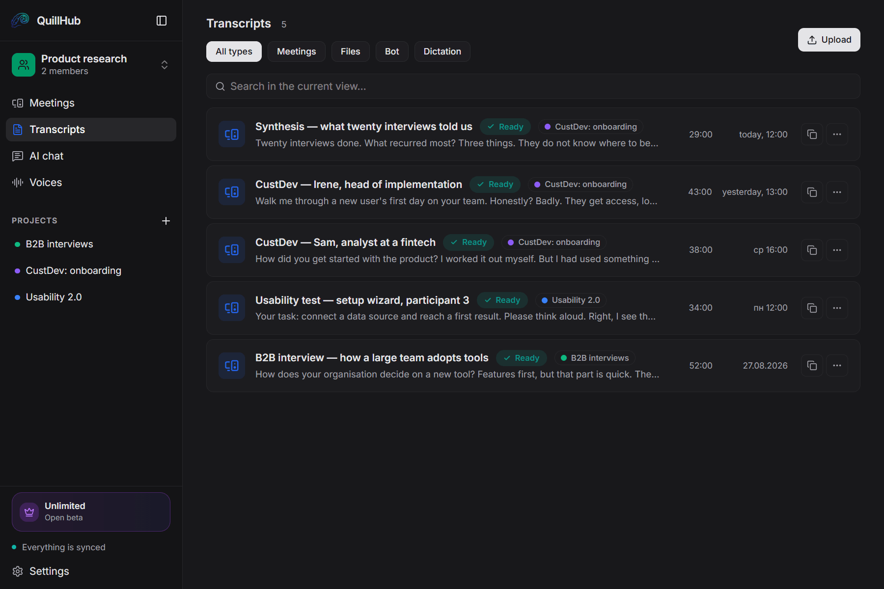 QuillHub · Product and research